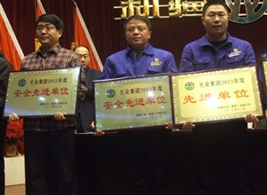 天業集團2013年度總結表彰大會化工中發榮獲“安全先進單位”稱號