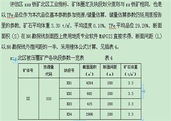 某鐵礦的礦產壓覆設計